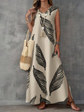 Summer Vacation Style Casual Printed V-Neck Dress